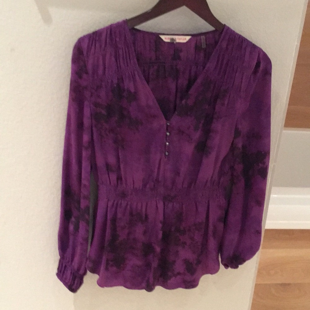 Rebecca Taylor silk purple blouse 4